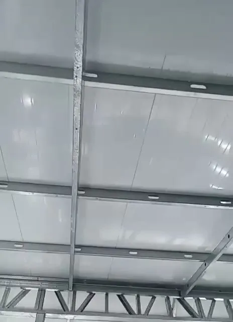 Face inferior da cobertura apoiada nas terças de steel frame