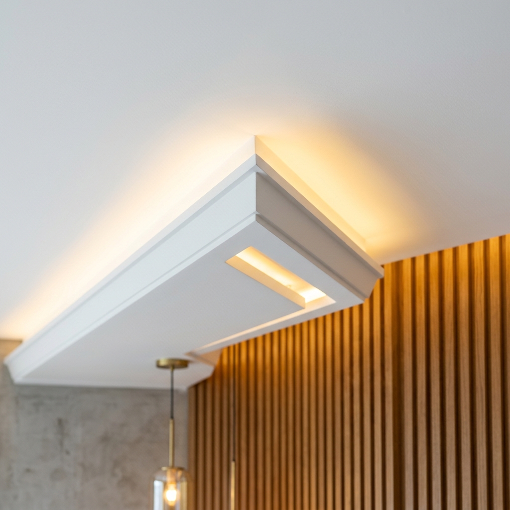 Detalhes de acabamentos premium em drywall e gesso de luxo em Florianópolis